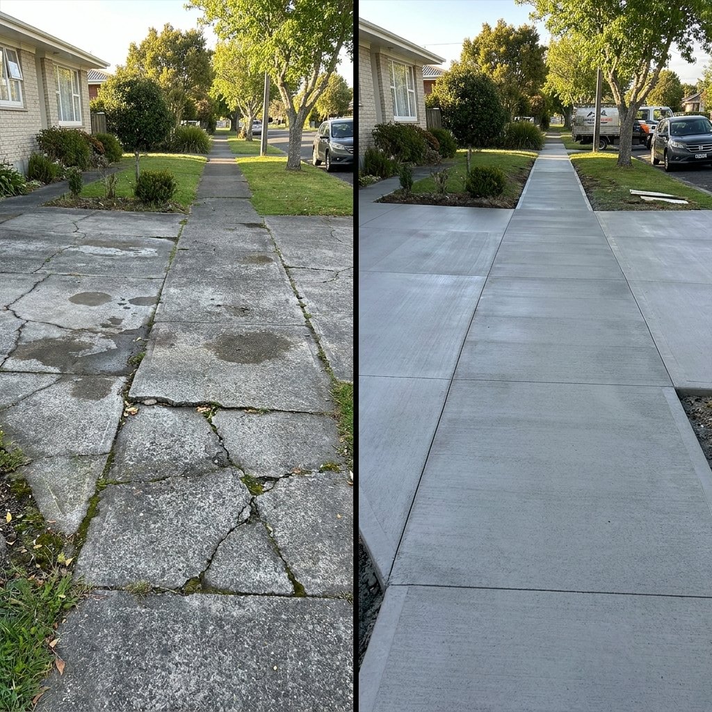 Concrete Driveways South Auckland - Before & After 1